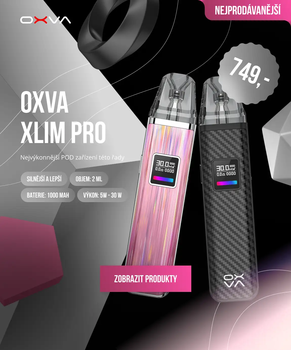 OXVA XLIM PRO: Nejvýkonnější POD zařízení této řady